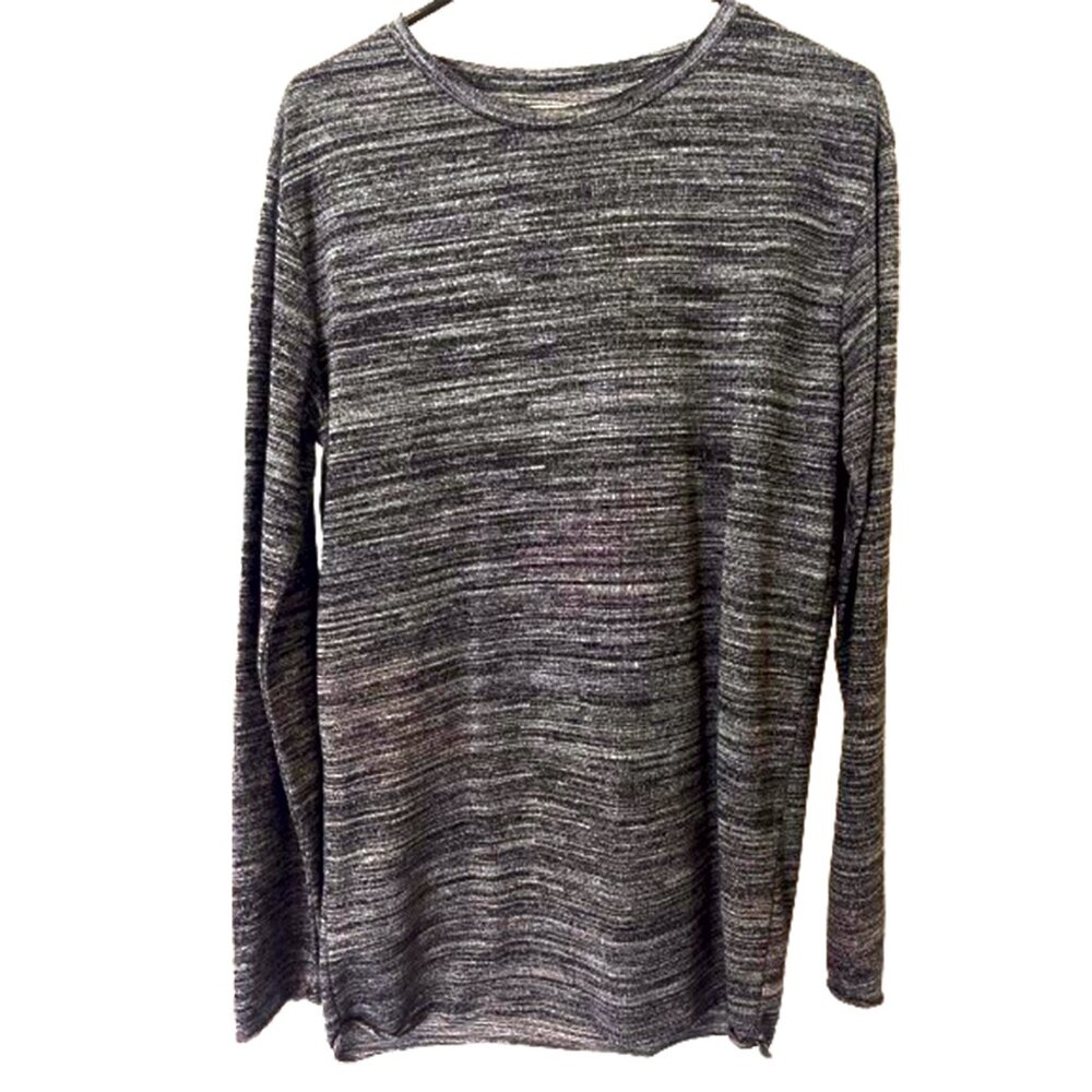 Just Junkies Henley / Black & Grey Striped / M